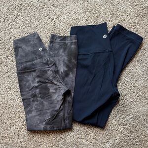Lululemon Leggings Lot Navy Black Gray Women’s Sizes 2 & 0